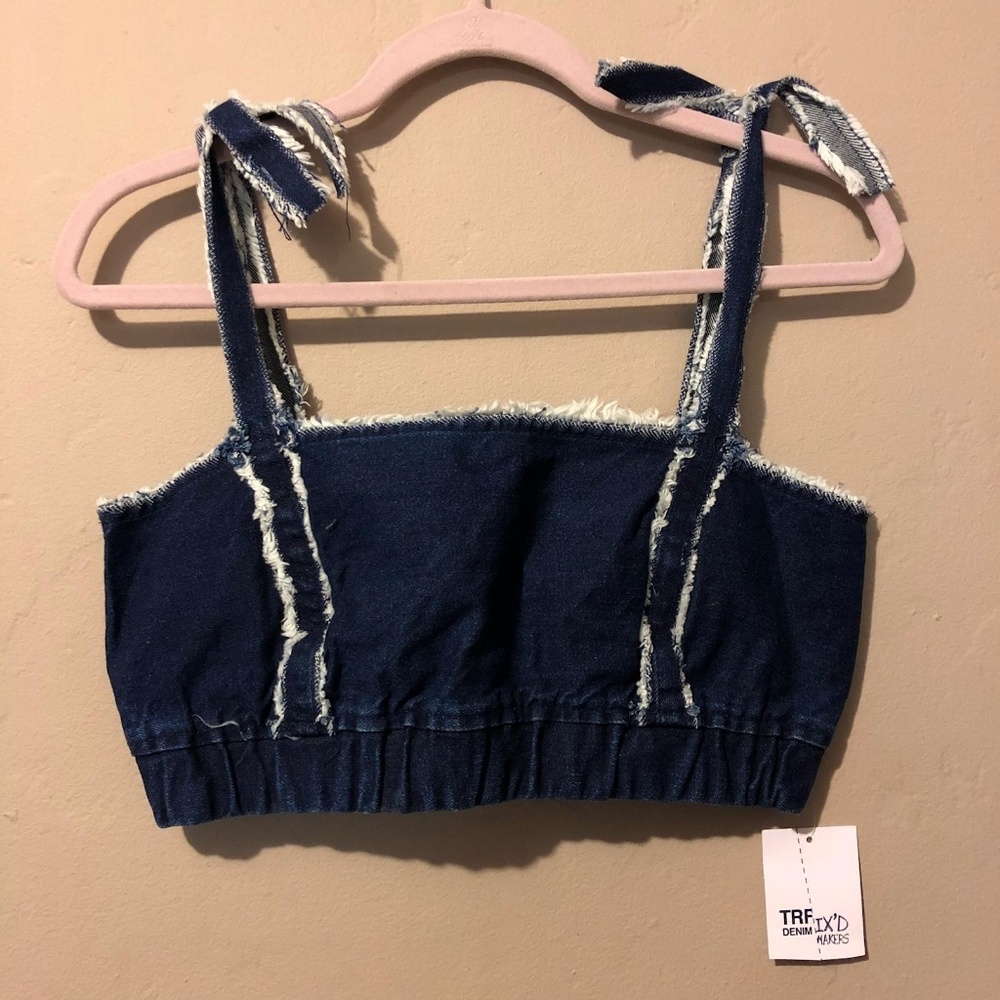 Nwt zara deniem cropped top